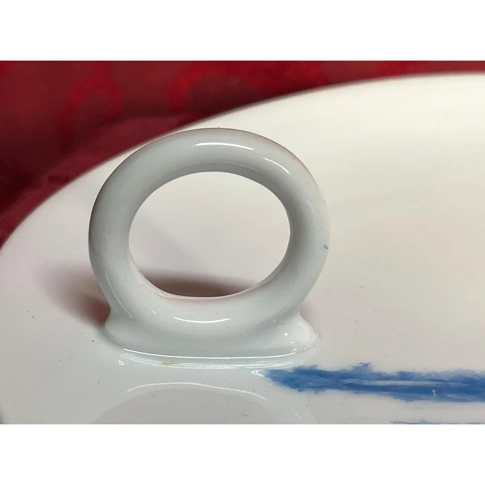Vintage Epiag Royal Finger Ring Plate Hand Painted Blue Czechoslovakia 1920s